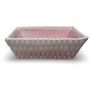 Vintage Cookson Pottery Planter MCM Rose Pink Drip Glaze Mid-Century Modern 296